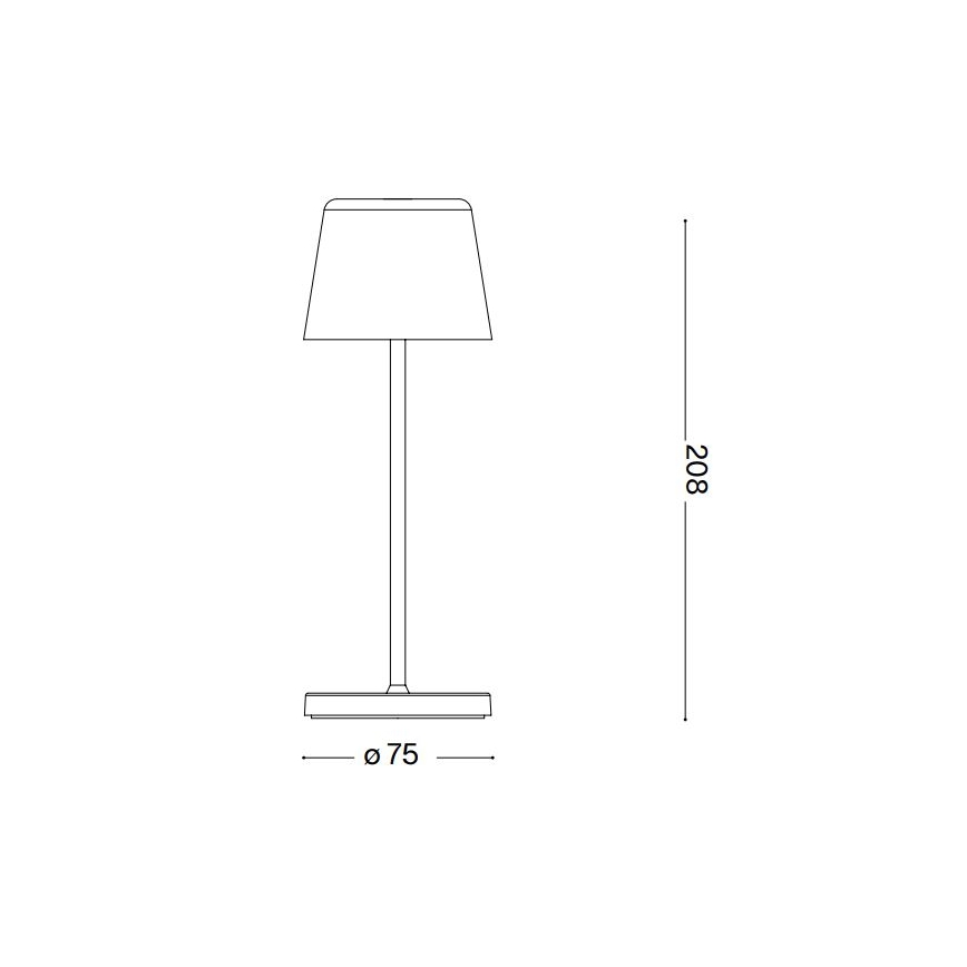 Ideal Lux - Dimmbare LED-Outdoor-Tischleuchte mit Touch-Funktion CUTE LED/2,5W/3,7V USB 2200-2700K 3000 mAh IP65 braun