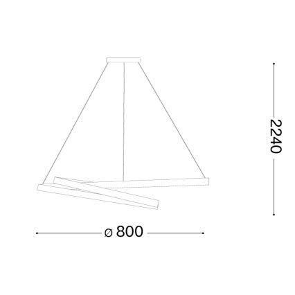 Ideal Lux - LED, dimmbarer Kronleuchter an Kabel OZ LED/55W/230V, Durchmesser 80 cm, CRI 90, goldfarben