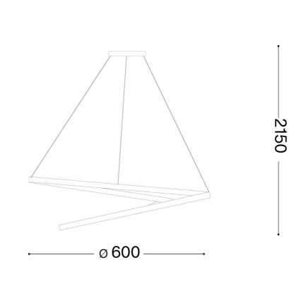 Ideal Lux - Dimmbarer LED-Pendelleuchter an Kabel OZ LED/48W/230V Ø 60 cm CRI 90 Weiß