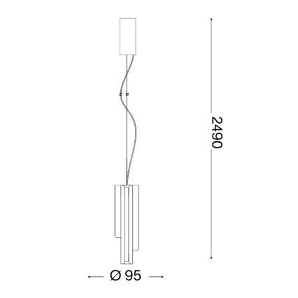 Ideal Lux - LED-dimmbare Pendelleuchte mit Kabelaufhängung DORICA 3xLED/9W/230V CRI 90 Ø 9,5 cm schwarz