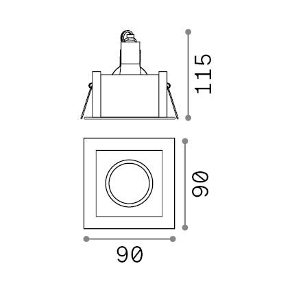 Ideal Lux - Einbauleuchte FUNKY 1xGU10/50W/230V 9x9 cm mattchrom