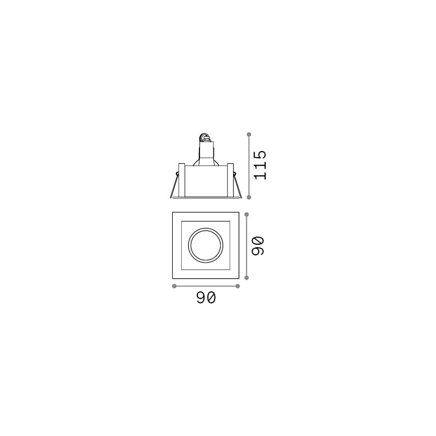 Ideal Lux - Einbaustrahler FUNKY 1xGU10/50W/230V 9x9 cm glänzender Chrom