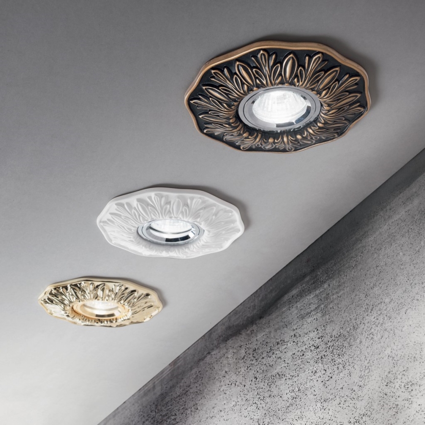 Ideal Lux - Einbaustrahler POLKA 1xGU10/50W/230V goldfarben