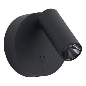 Ideal Lux - ELF LED-Wandspot, touch-dimmbar, 3W/230V, CRI 95, schwarz