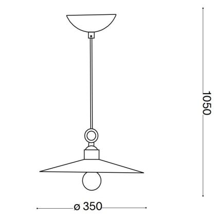 Ideal Lux - Hängeleuchte an Schnur CANTINA 1xE27/42W/230V d 35 cm kupfern