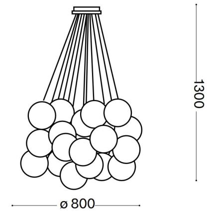 Ideal Lux - Hängeleuchte an Schnur MAPA PLUS 22xE14/40W/230V