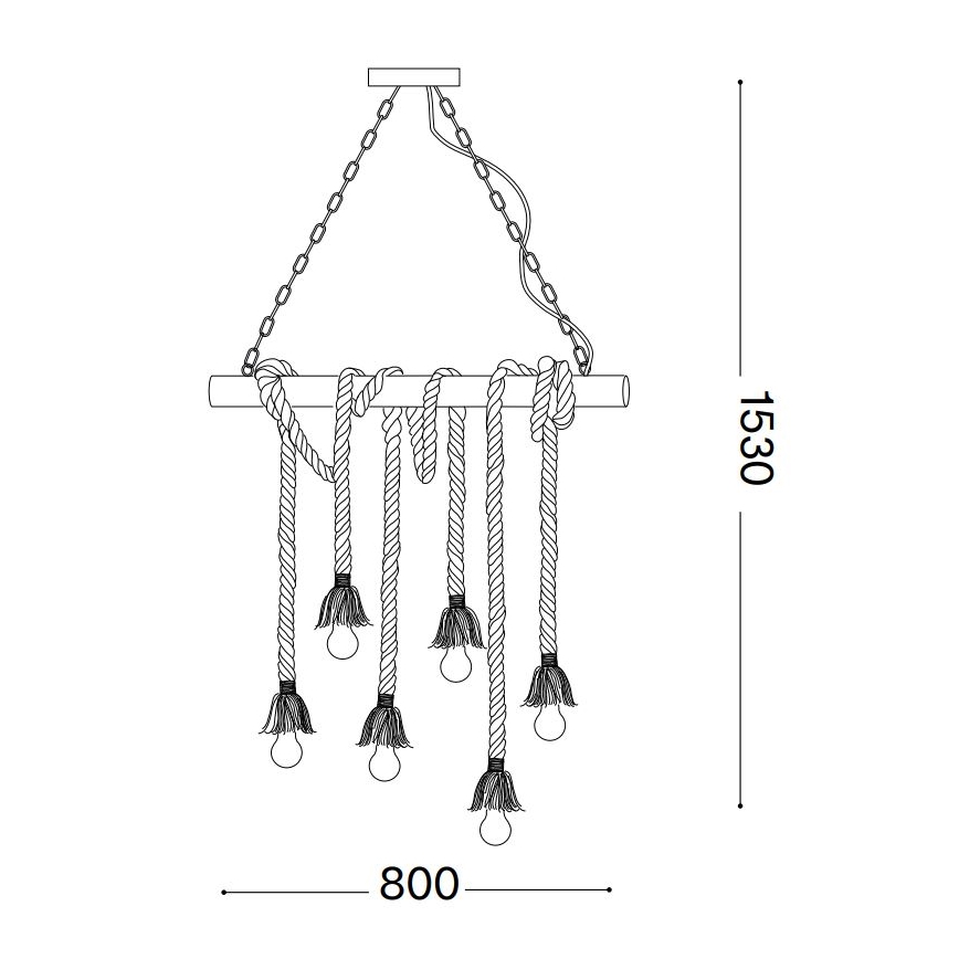 Ideal Lux - Hängeleuchte CANAPA 6xE27/15W/230V braun