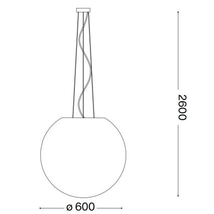 Ideal Lux - Hängeleuchte CARTA 1xE27/60W/230V d 60 cm weiß