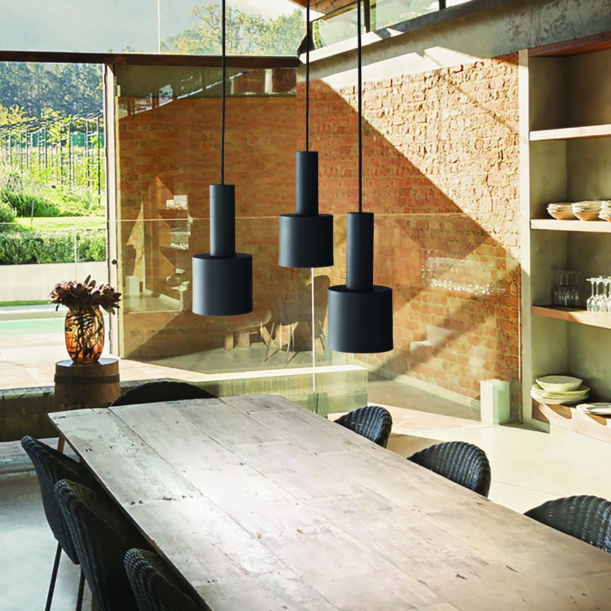 Ideal Lux - Hängeleuchte HOLLY 3xE27/60W/230V Spinne schwarz