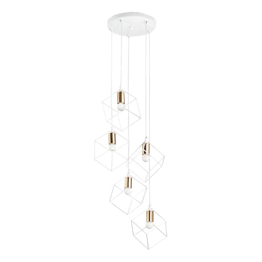 Ideal Lux - Hängeleuchte ICE 5xE27/60W/230V d 50 cm weiß