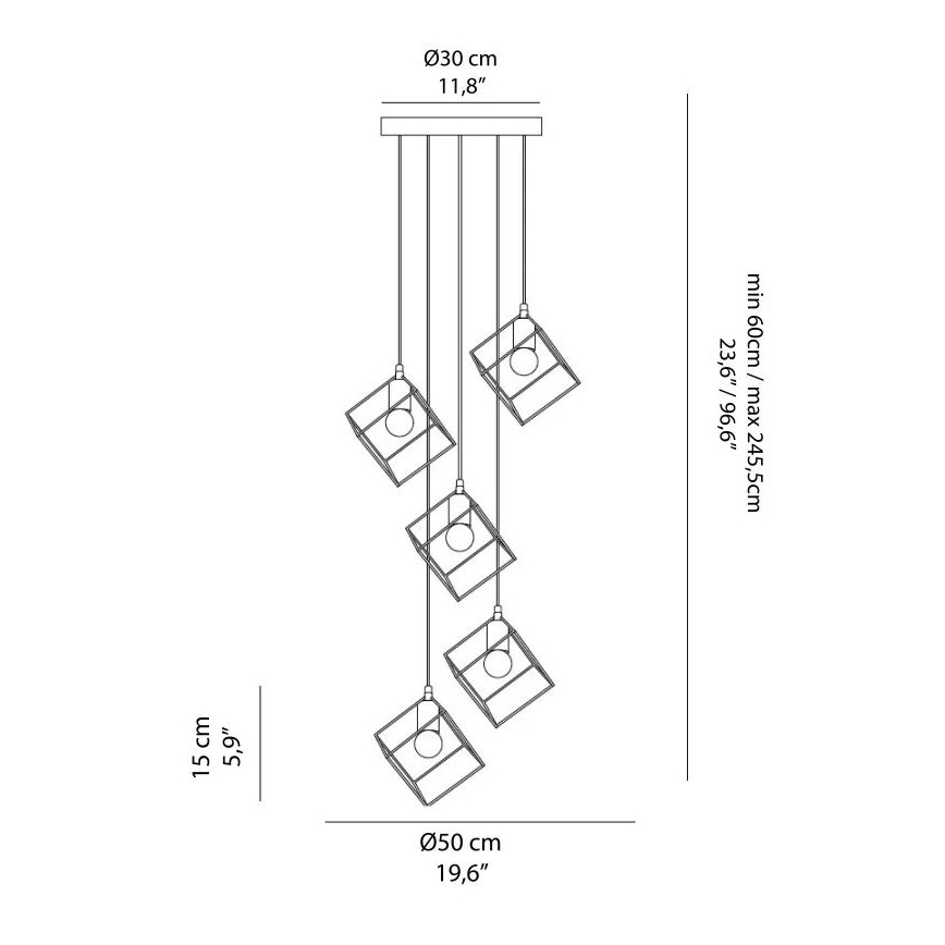Ideal Lux - Hängeleuchte ICE 5xE27/60W/230V d 50 cm weiß