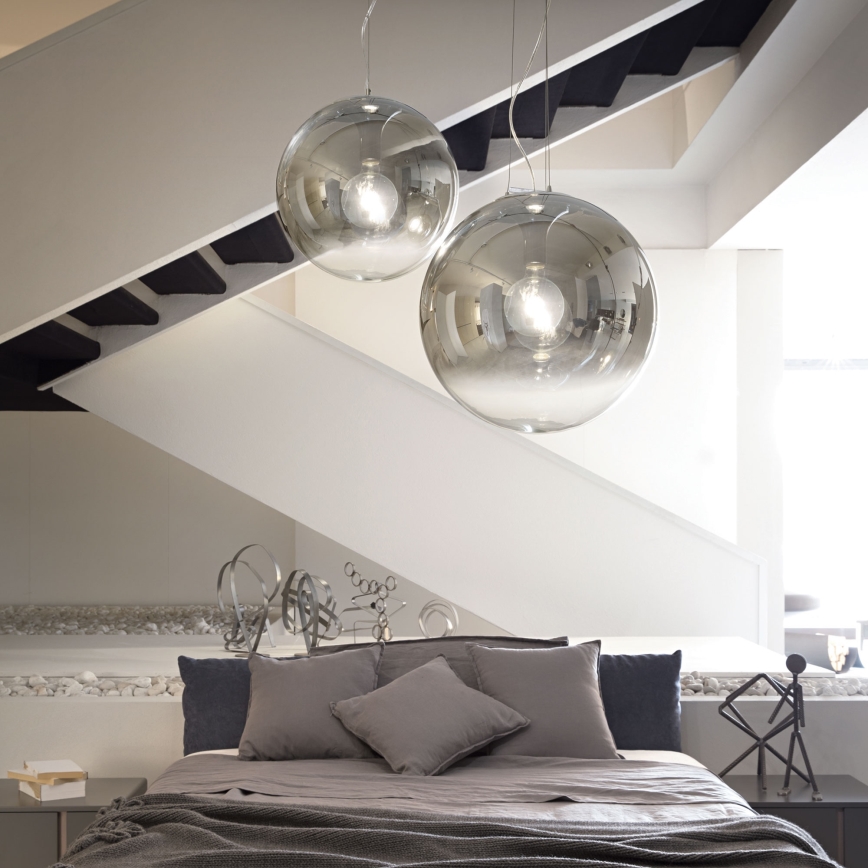 Ideal Lux - Hängeleuchte MAPA 1xE27/42W/230V d 50 cm grau/rauchig