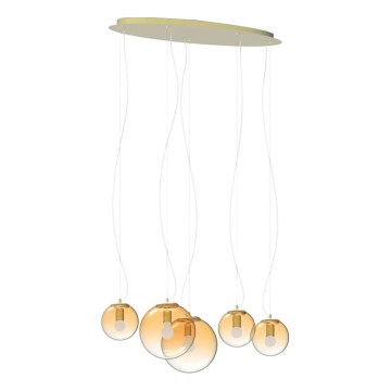 Ideal Lux - Hängeleuchte MAPA 5xE27/42W/230V golden/rauchig