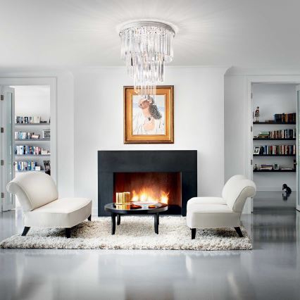 Ideal Lux - Kristall-Anbaukronleuchter CARLTON 12xE14/40W/230V d 50 cm glänzendes Chrom