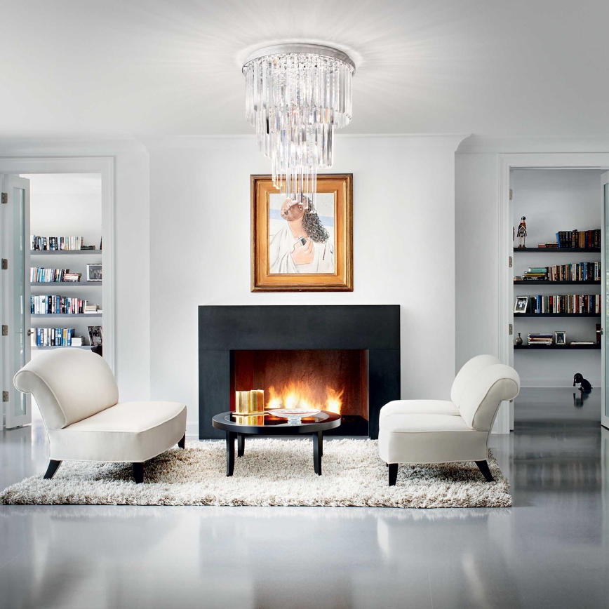 Ideal Lux - Kristall-Anbaukronleuchter CARLTON 12xE14/40W/230V d 50 cm glänzendes Chrom