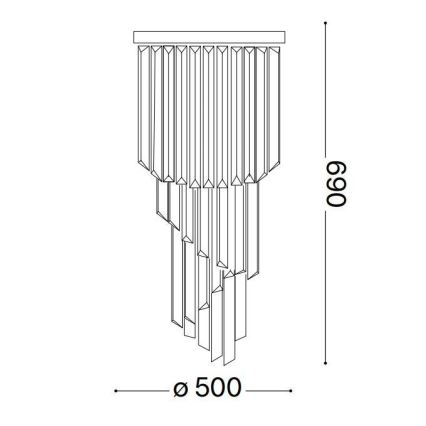 Ideal Lux - Kristall-Anbaukronleuchter CARLTON 12xE14/40W/230V d 50 cm glänzendes Chrom
