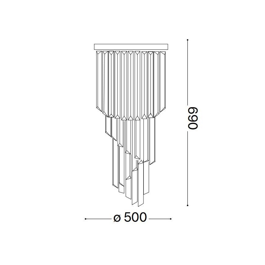 Ideal Lux - Kristall-Anbaukronleuchter CARLTON 12xE14/40W/230V d 50 cm glänzendes Chrom