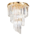 Ideal Lux - Kristall-Anbaukronleuchter CARLTON 12xE14/40W/230V d 50 cm golden