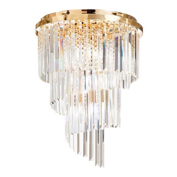 Ideal Lux - Kristall-Anbaukronleuchter CARLTON 12xE14/40W/230V d 50 cm golden