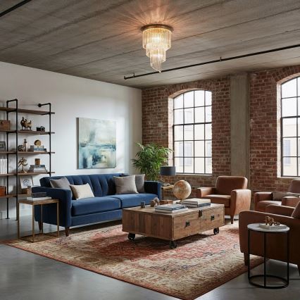 Ideal Lux - Kristall-Anbaukronleuchter CARLTON 12xE14/40W/230V d 50 cm golden