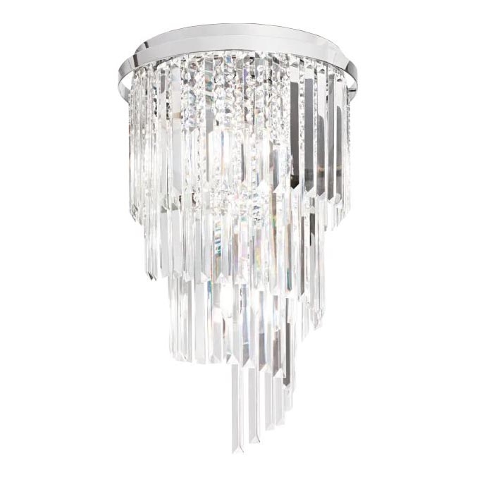 Ideal Lux - Kristall-Anbaukronleuchter CARLTON 8xE14/40W/230V d 40 cm glänzendes Chrom