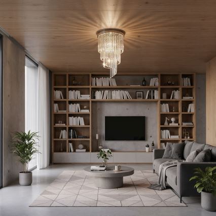 Ideal Lux - Kristall-Anbaukronleuchter CARLTON 8xE14/40W/230V d 40 cm glänzendes Chrom