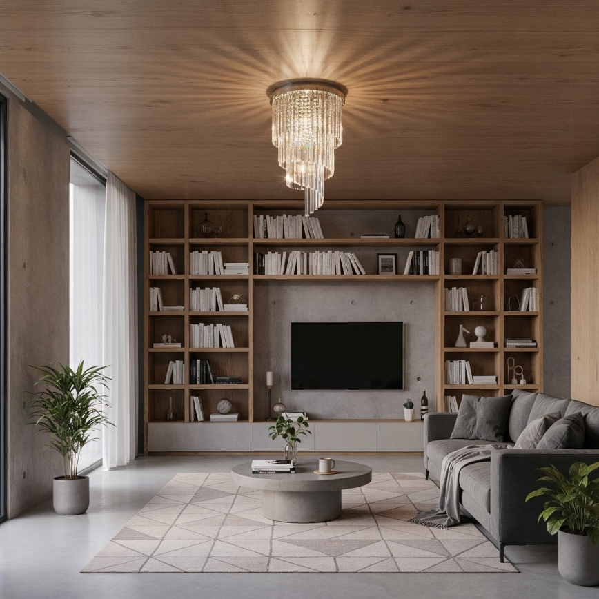 Ideal Lux - Kristall-Anbaukronleuchter CARLTON 8xE14/40W/230V d 40 cm glänzendes Chrom