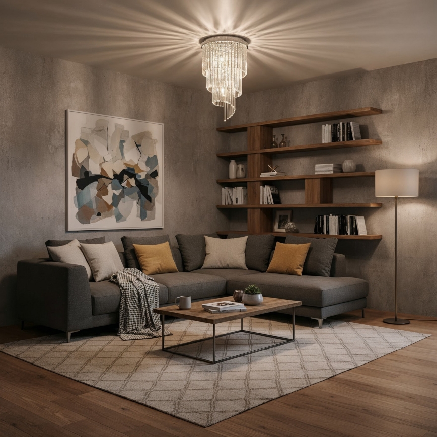 Ideal Lux - Kristall-Anbaukronleuchter CARLTON 8xE14/40W/230V d 40 cm glänzendes Chrom