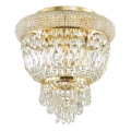 Ideal Lux - Kristall-Deckenleuchte DUBAI 3xE14/28W/230V d 32 cm golden