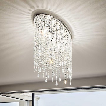 Ideal Lux - Kristall-Deckenleuchte RAIN 3xE14/40W/230V glänzender Chrom