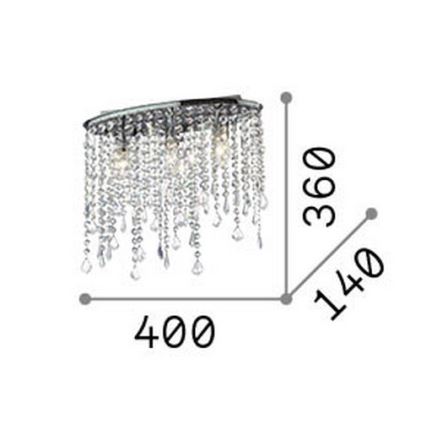 Ideal Lux - Kristall-Deckenleuchte RAIN 3xE14/40W/230V glänzender Chrom