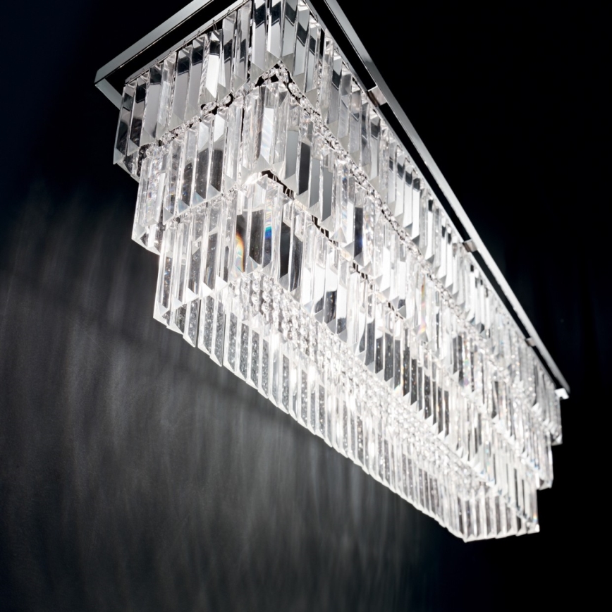 Ideal Lux - Kristall-Hängeleuchte an Aufhängung MARTINEZ 8xE14/40W/230V glänzendes Chrom
