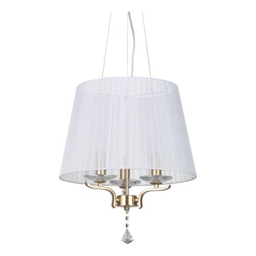Ideal Lux - Kristall-Hängeleuchte an Aufhängung PEGASO 3xE14/28W/230V d 40 cm golden