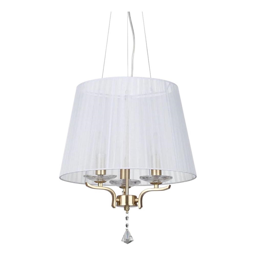 Ideal Lux - Kristall-Hängeleuchte an Aufhängung PEGASO 3xE14/28W/230V d 40 cm golden