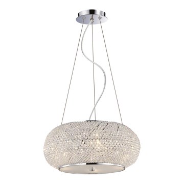 Ideal Lux - Kristall-Hängeleuchte PASHA 10xE14/40W/230V d 55 cm glänzendes Chrom