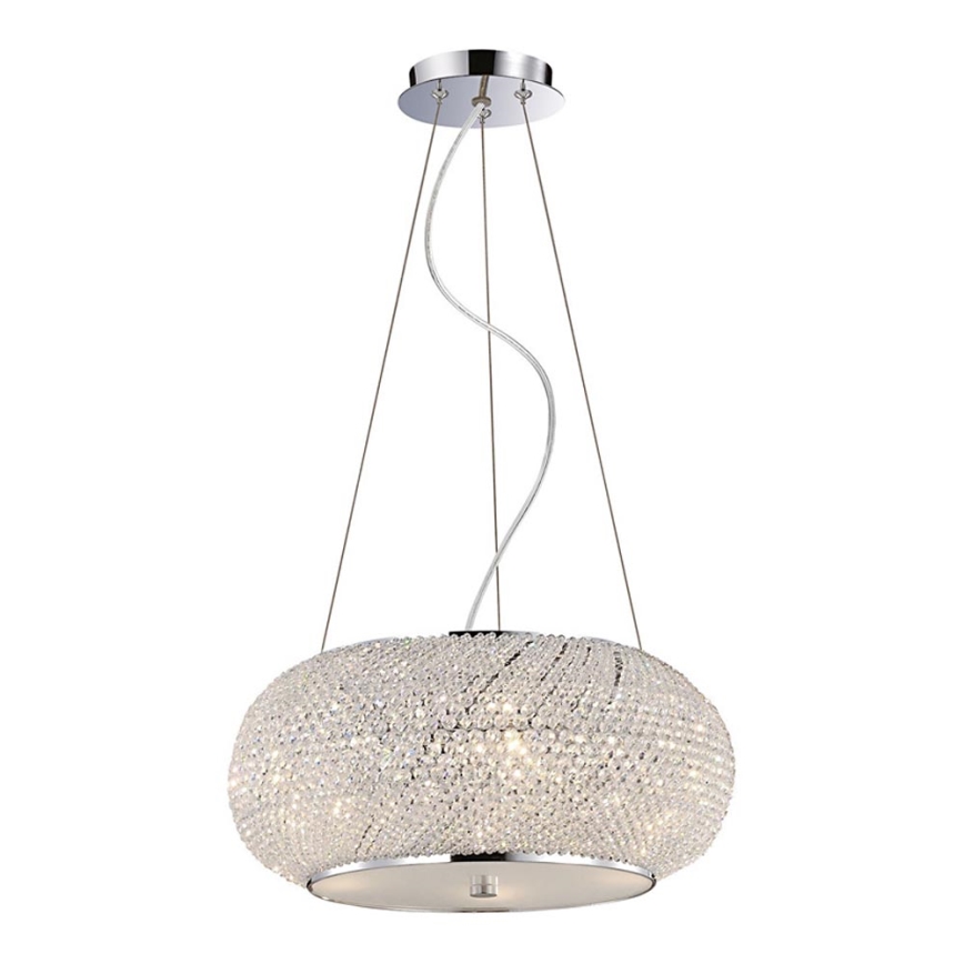 Ideal Lux - Kristall-Hängeleuchte PASHA 10xE14/40W/230V d 55 cm glänzendes Chrom