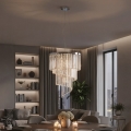 Ideal Lux - Kristall-Kronleuchter an Aufhängung CARLTON 12xE14/40W/230V d 50 cm glänzendes Chrom