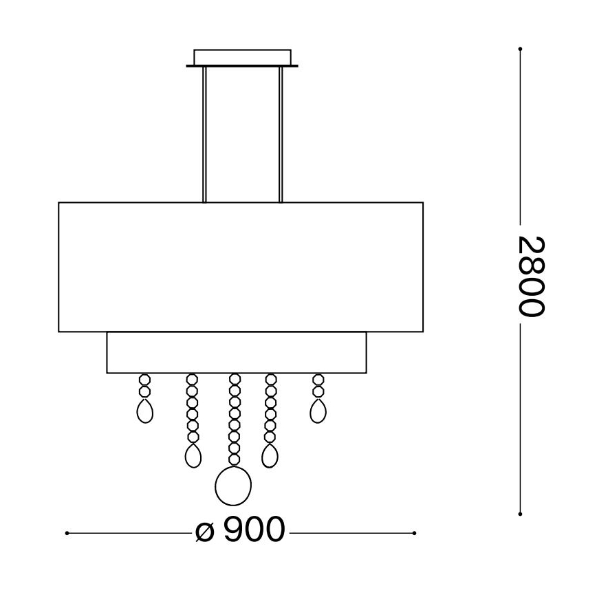 Ideal Lux - Kristall-Kronleuchter an Aufhängung OPERA 10xE27/60W/230V d 90 cm weiß