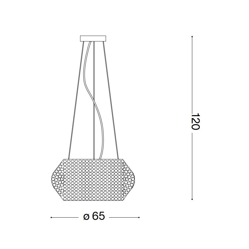 Ideal Lux - Kristall-Kronleuchter an Aufhängung PASHA 14xE14/40W/230V d 65 cm glänzendes Chrom