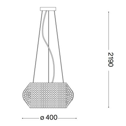 Ideal Lux - Kristall-Kronleuchter an Aufhängung PASHA 6xE14/40W/230V d 40 cm golden