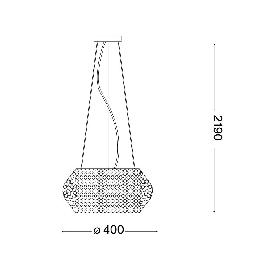 Ideal Lux - Kristall-Kronleuchter an Aufhängung PASHA 6xE14/40W/230V d 40 cm golden