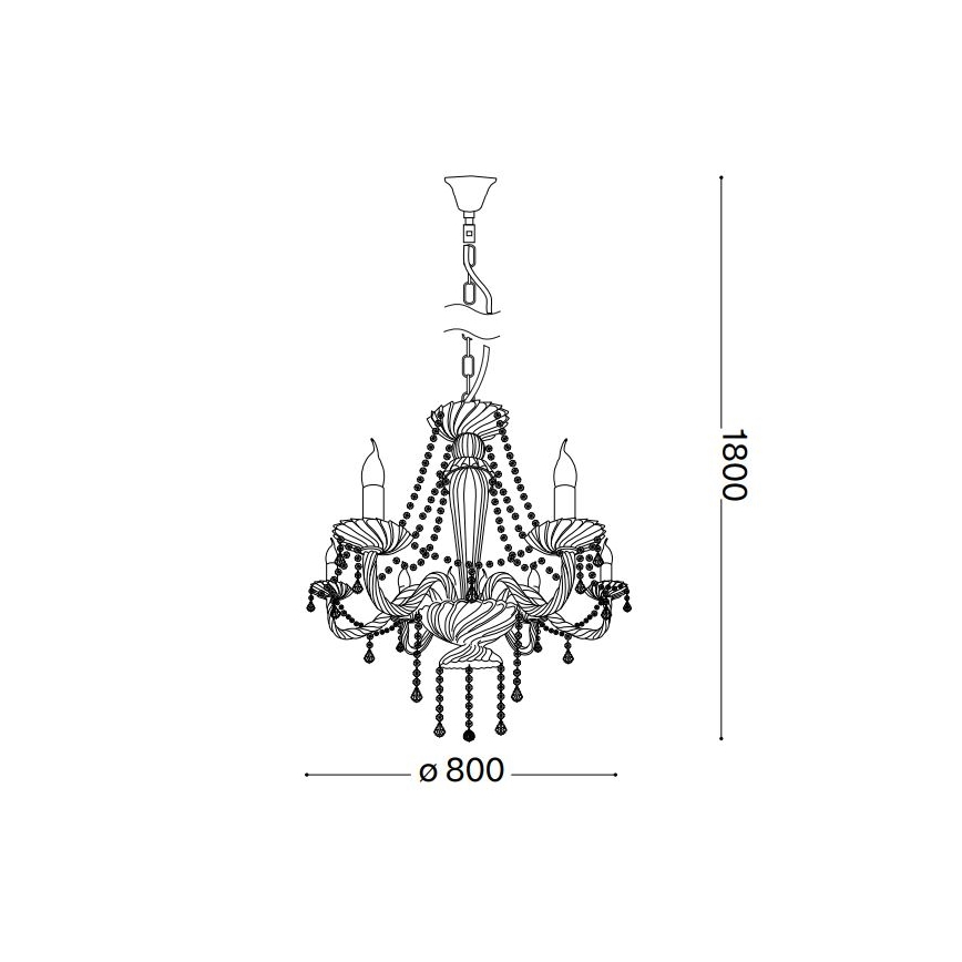 Ideal Lux - Kristall-Kronleuchter an Kette AMADEUS 8xE14/40W/230V d 80 cm klar