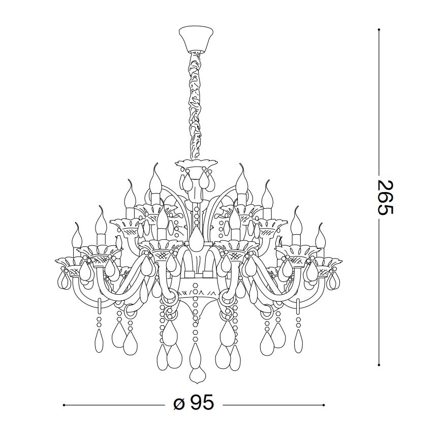 Ideal Lux - Kristall-Kronleuchter an Kette COLOSSAL 15xE14/40W/230V d 95 cm grau/glänzendes Chrom