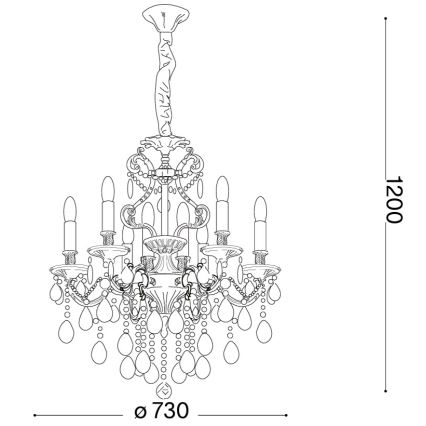 Ideal Lux - Kristall-Kronleuchter an Kette GIOCONDA 8xE14/40W/230V d 73 cm silbern