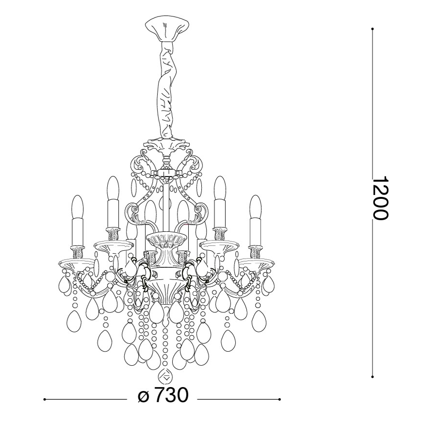Ideal Lux - Kristall-Kronleuchter an Kette GIOCONDA 8xE14/40W/230V d 73 cm silbern