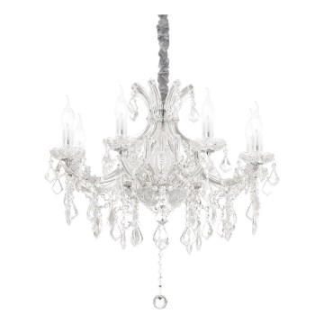 Ideal Lux - Kristall-Kronleuchter an Kette NAPOLEON 8xE14/40W/230V d 67 cm Chrom