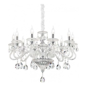 Ideal Lux - Kristall-Kronleuchter an Kette NEGRESCO 8xE14/28W/230V d 73,5 cm klar