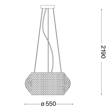 Ideal Lux - Kristall-Kronleuchter an Schnur PASHA 10xE14/40W/230V d 55 cm golden