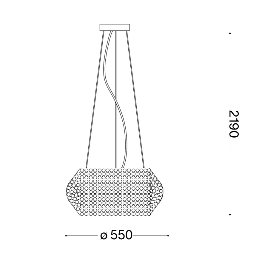 Ideal Lux - Kristall-Kronleuchter an Schnur PASHA 10xE14/40W/230V d 55 cm golden