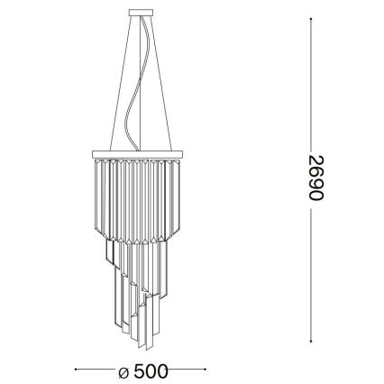 Ideal Lux - Kristall-Kronleuchter CARLTON 12xE14/40W/230V d 50 cm golden